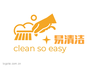 易清洁logo设计