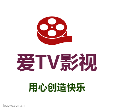 爱TV影视logo设计