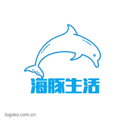 海豚生活logo设计