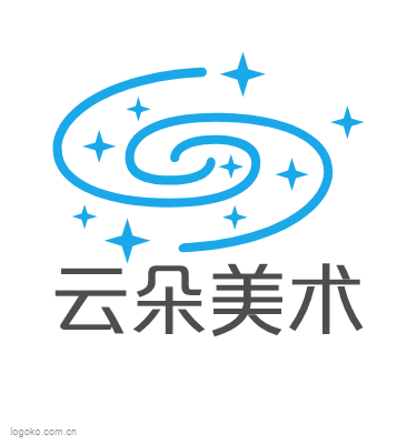 云朵美术logo设计