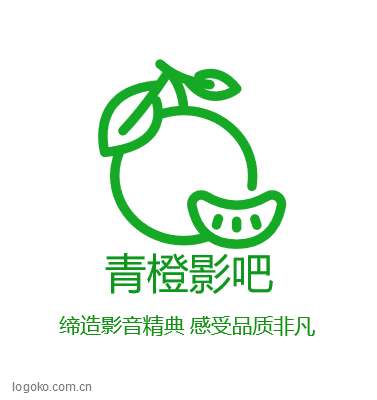 青橙影吧logo设计