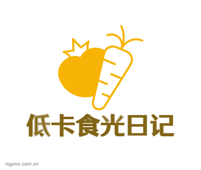 低卡食光日记logo设计